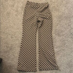 NWOT urban outfitters checkered brown flare pants